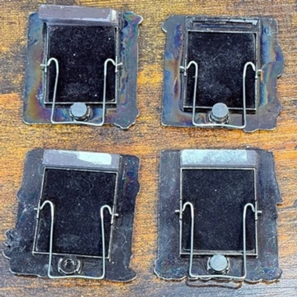 VTG Miniature Baby Milestone Pewter Frames Set of 4 Style Easel Nursery Gift‎ 3D